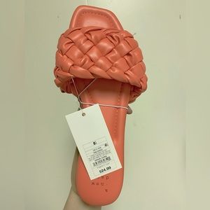 Womens Dressy open toe Sandals— coral color